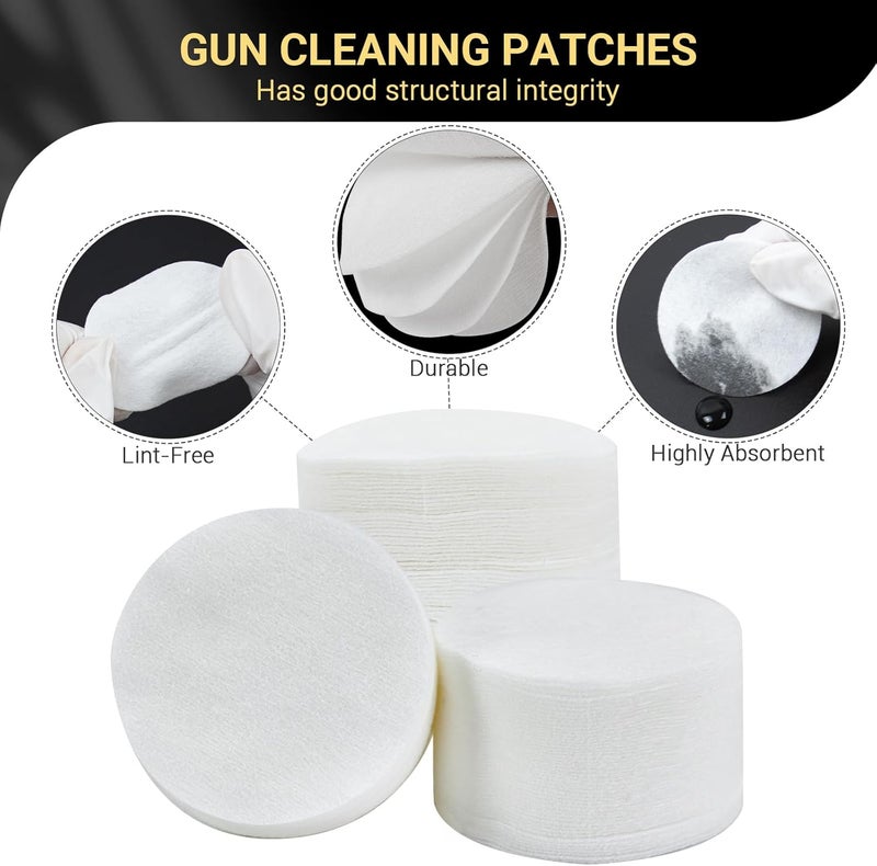 PINGMIC Thick Gun Cleaning Patches, Gun Cleaning Pads with Storage Box Gun Cleaning Cloth Round Gun Cleaner 9mm Cleaning Patches for Firearms Fit for .22 .380 .308 .357 .45 Caliber Gun Cleaning Wipes - Image 2